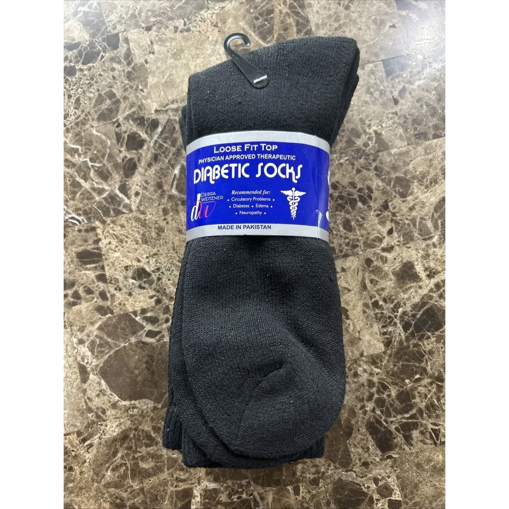 Weitzner Men's Diabetic Socks 3 Pack XL Shoe Size 9-15 Size 13-15 Loose Fit Top